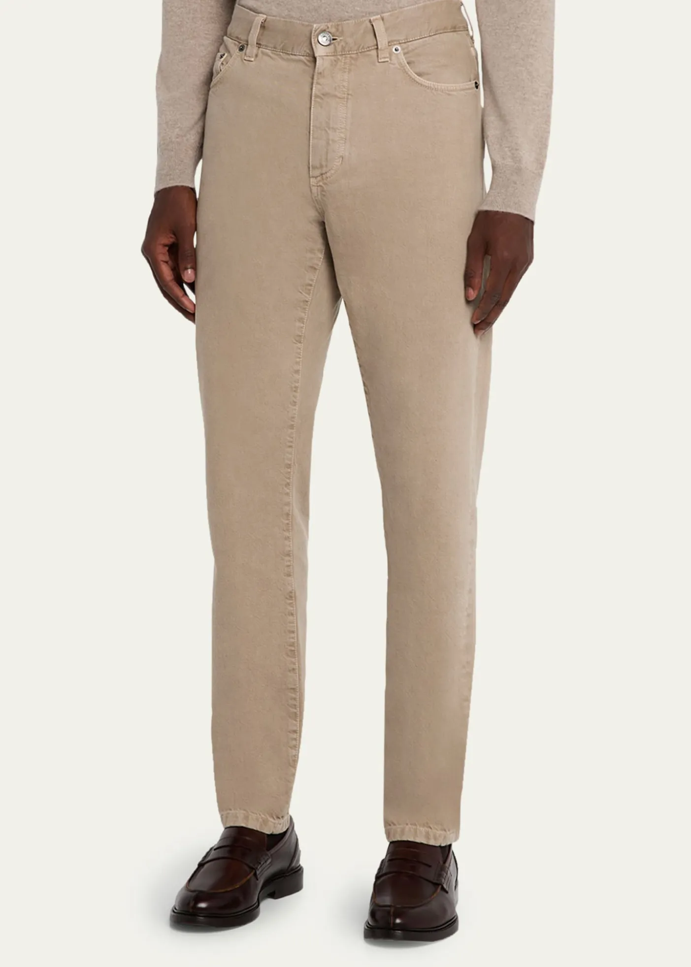 ZEGNAMen's Marble-Effect Slim Five-Pocket Pants