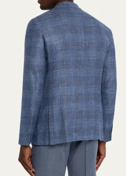 ZEGNAMen's Melange Windowpane Winter Crossover Sport Coat