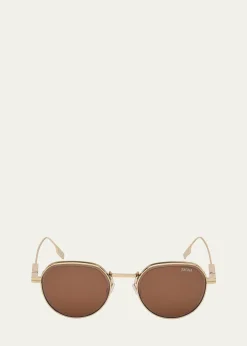ZEGNAMen's Metal Round Sunglasses