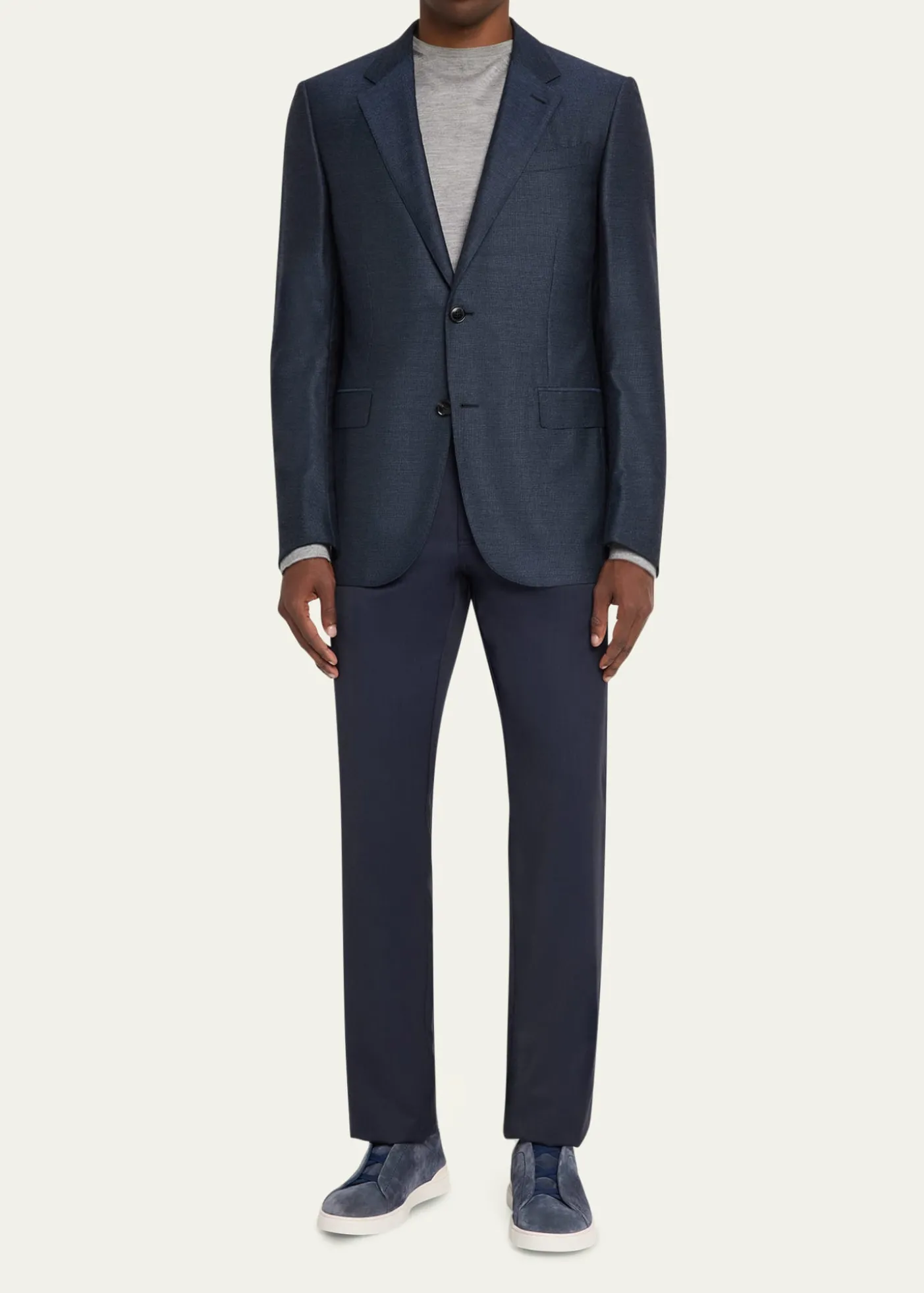 ZEGNAMen's Micro-Woven Cashmere and Silk Two-Button Sport Coat