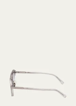 ZEGNAMen's Orizzonte I Geometric Acetate and Metal Sunglasses