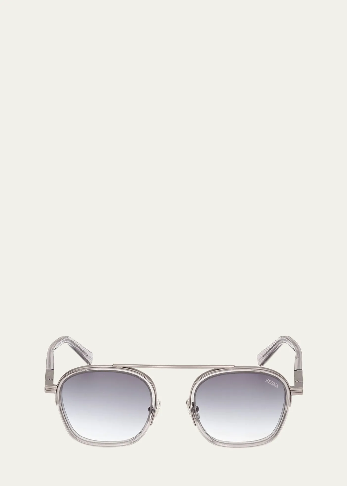 ZEGNAMen's Orizzonte I Geometric Acetate and Metal Sunglasses