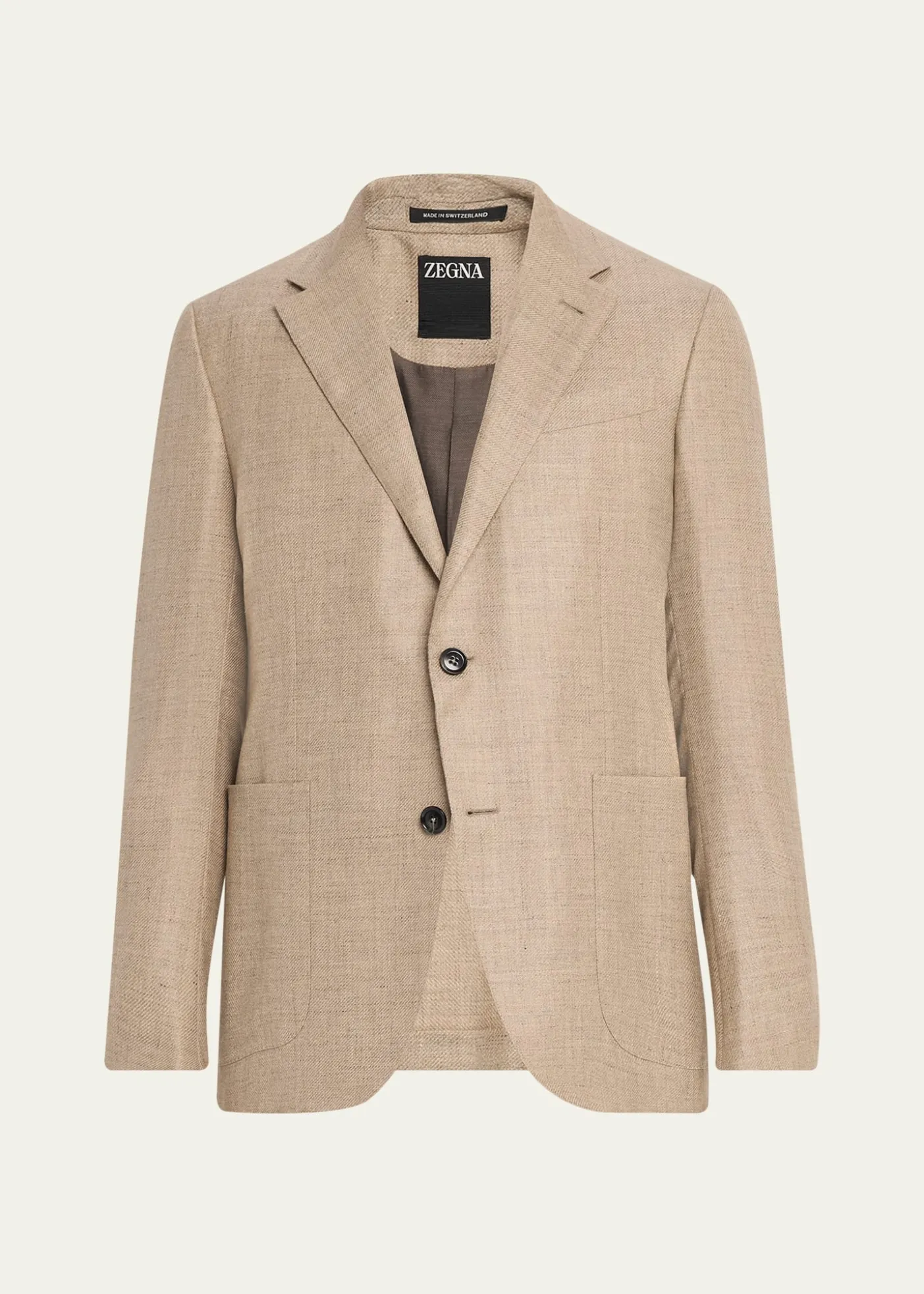 ZEGNAMen's Patch-Pocket Melange Single-Breasted Sport Coat