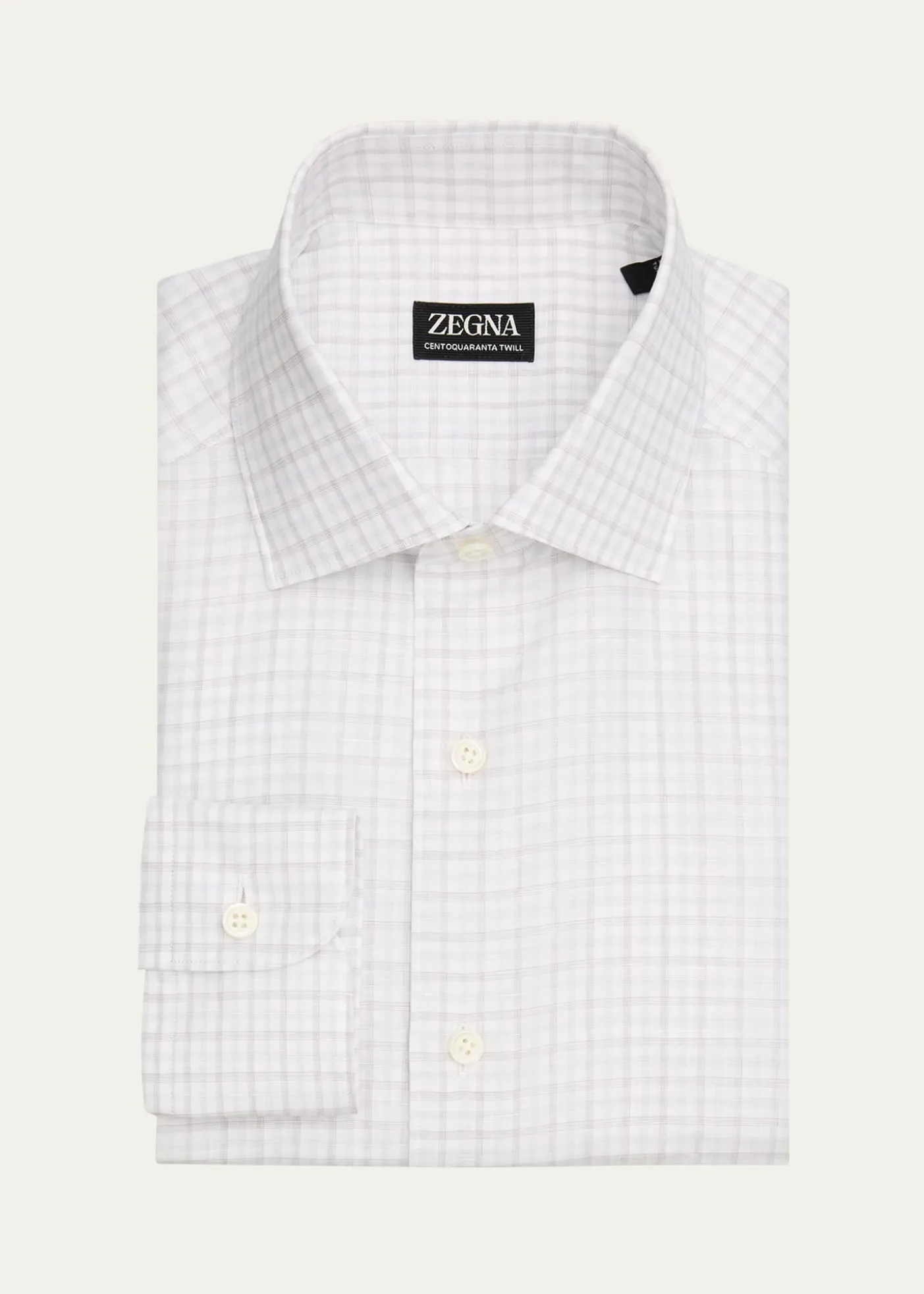 ZEGNAMen's Plaid Cotton-Linen Shirt