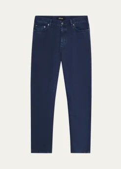 ZEGNAMen's Pure Cotton Slim Fit Five-Pocket Jeans
