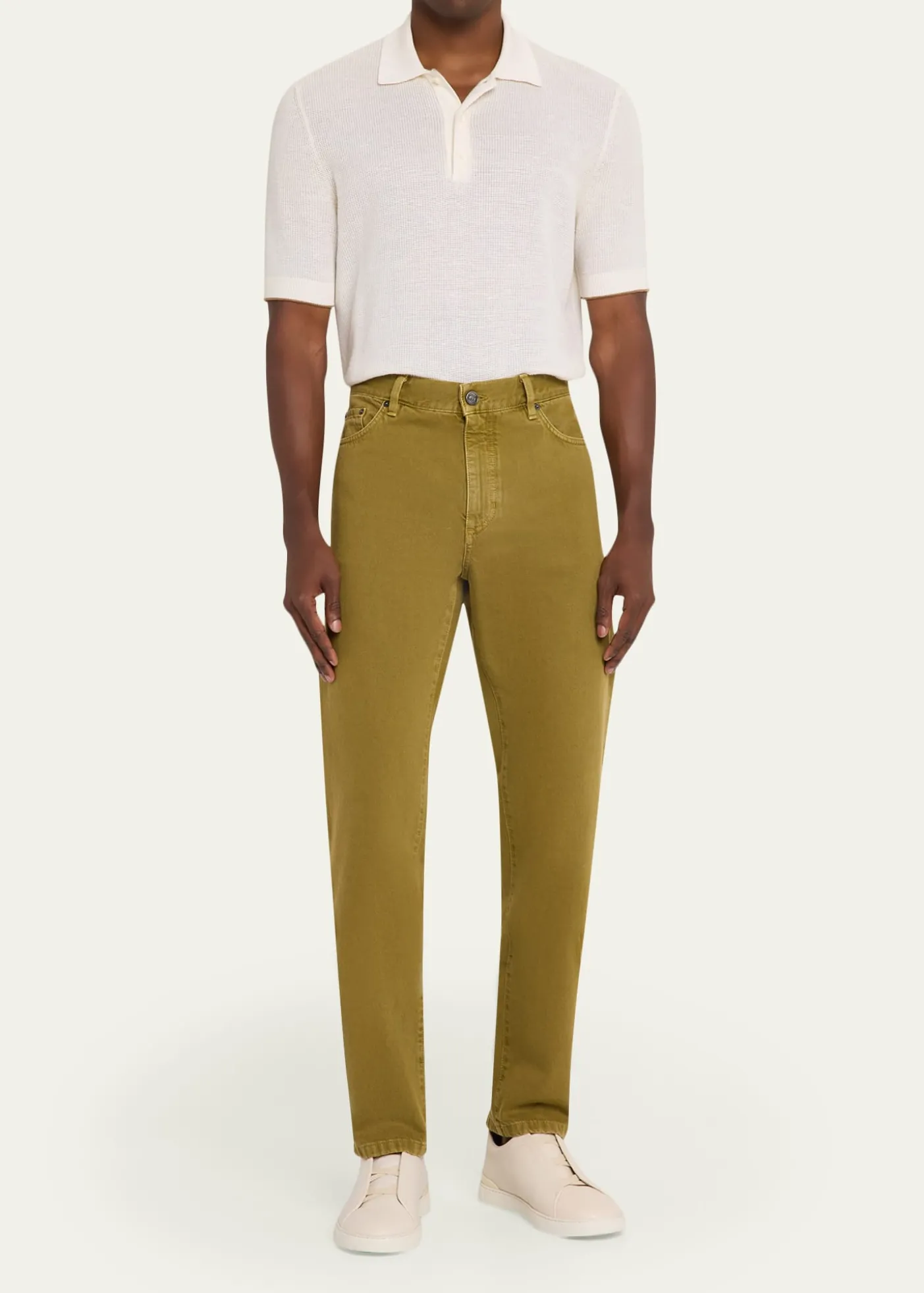ZEGNAMen's Roccia Pure Cotton Slim-Fit Pants