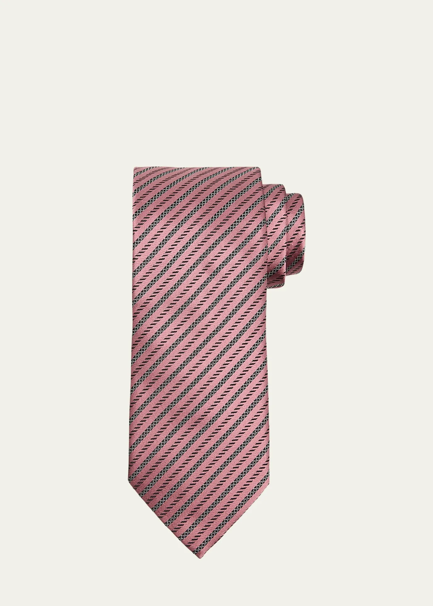 ZEGNAMen's Satin Diagonal Stripe Silk Tie