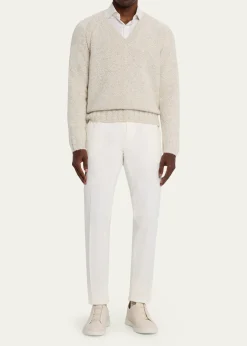ZEGNAMen's Slim Flat-Front Pants