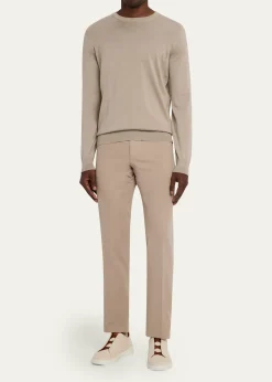 ZEGNAMen's Slim Flat-Front Pants