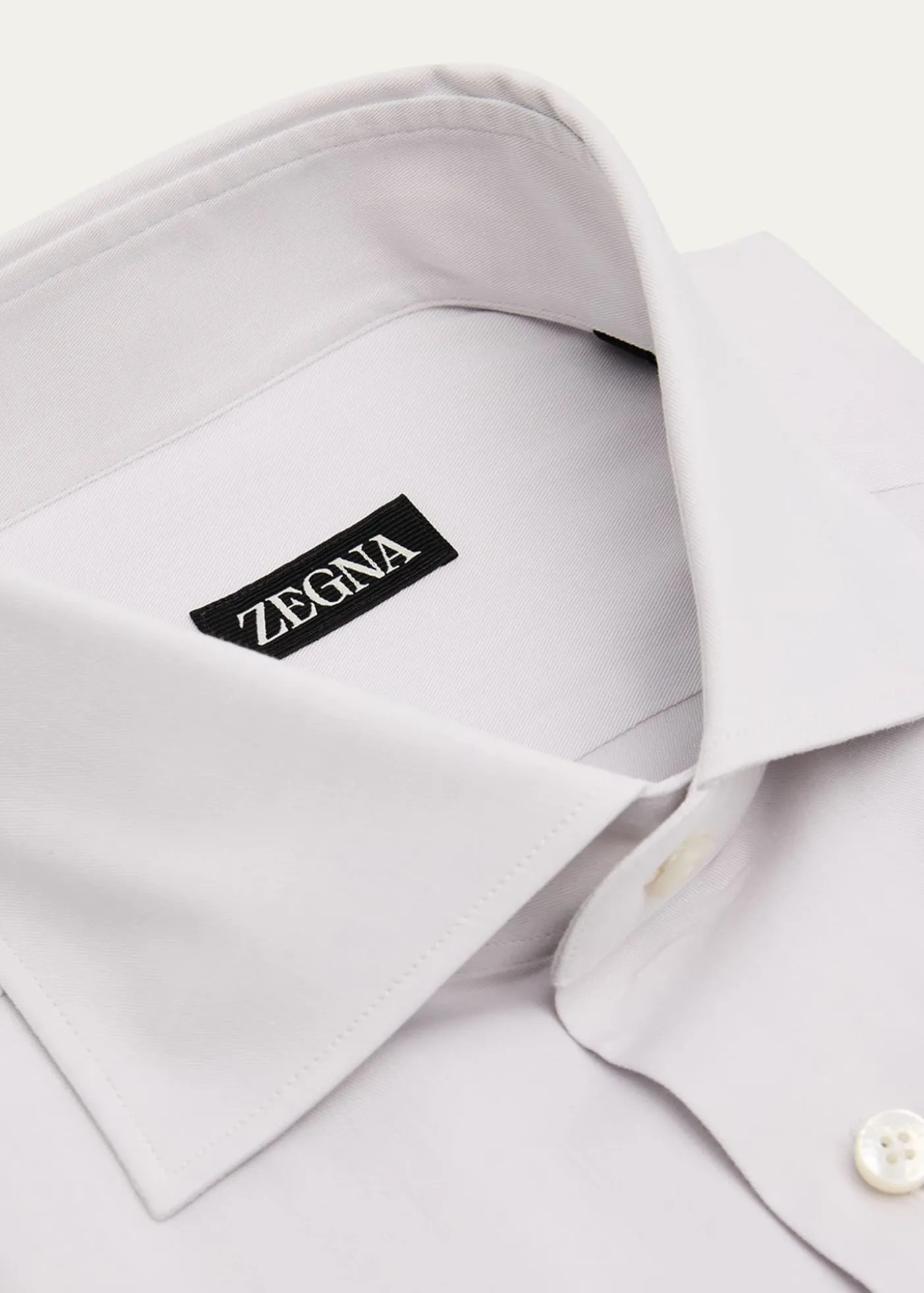 ZEGNAMen's Solid Cotton Twill Dress Shirt