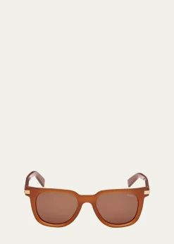 ZEGNAMen's Square Acetate Sunglasses