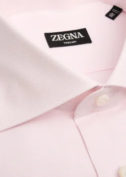 ZEGNAMen's Trecapi Cotton Micro-Structure Dress Shirt