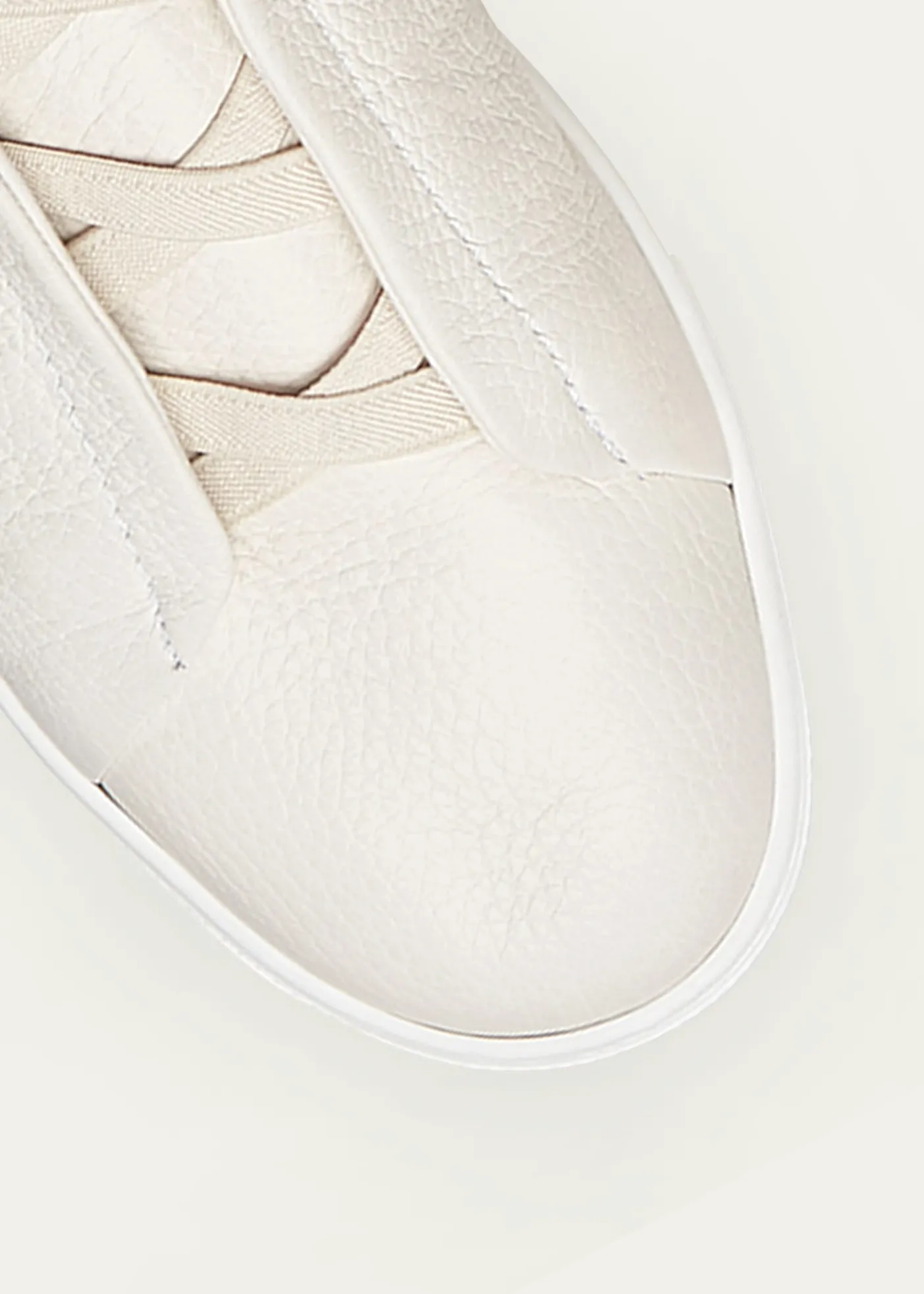 ZEGNAMen's Triple Stitch Deerskin Leather Sneakers