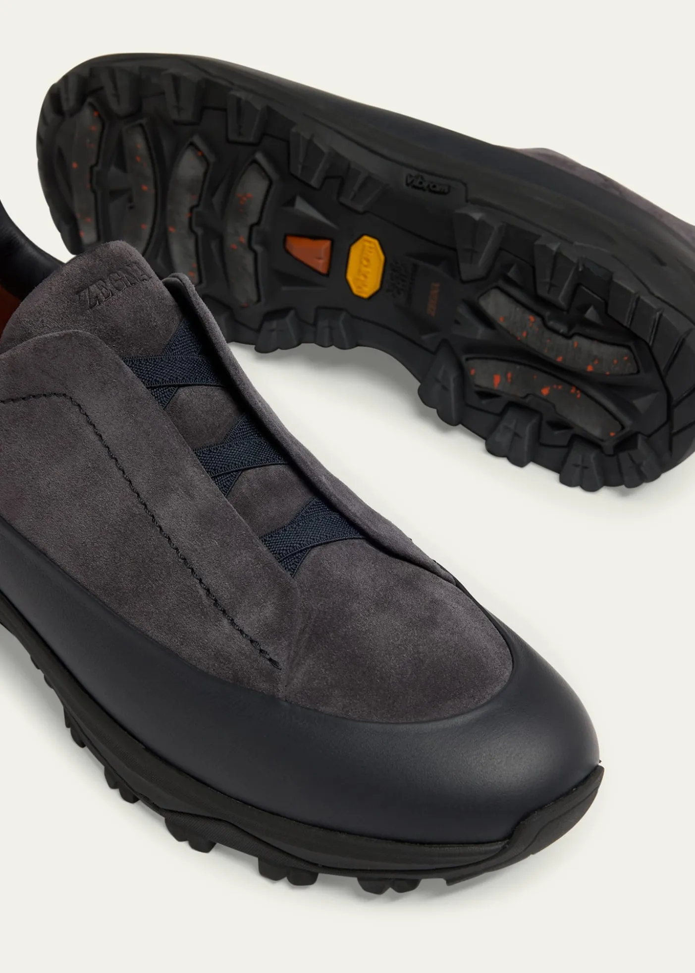 ZEGNAMen's Triple Stitch™ Monte Suede and Leather Slip-On Sneakers