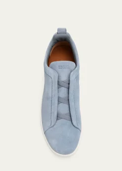 ZEGNAMen's Triple Stitch Suede Sneakers