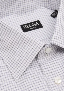 ZEGNAMen's Trofeo Cotton Grid Check Dress Shirt