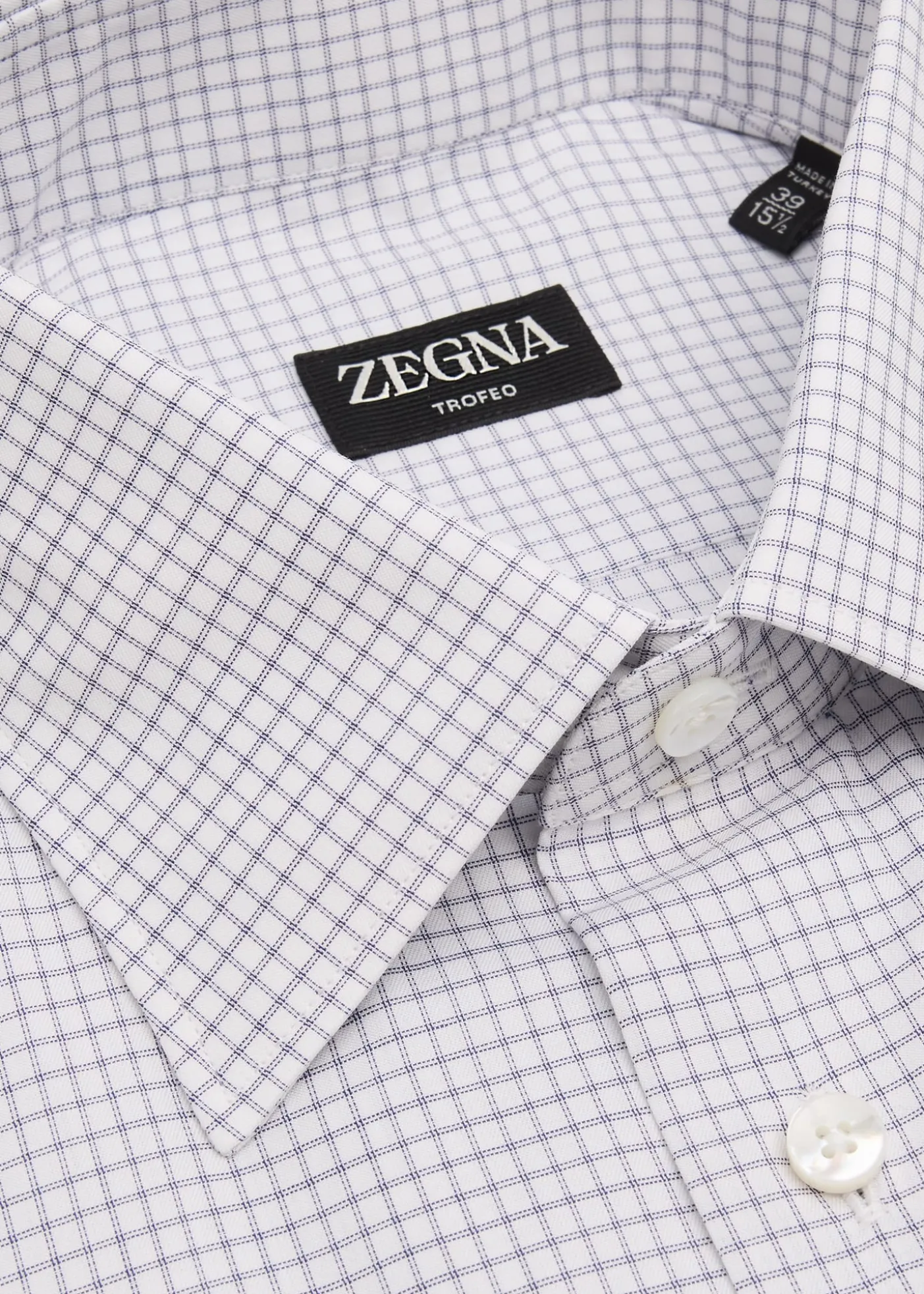 ZEGNAMen's Trofeo Cotton Grid Check Dress Shirt