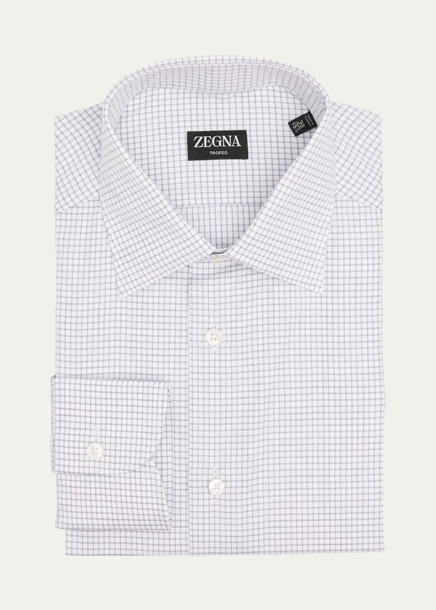 ZEGNAMen's Trofeo Cotton Grid Check Dress Shirt