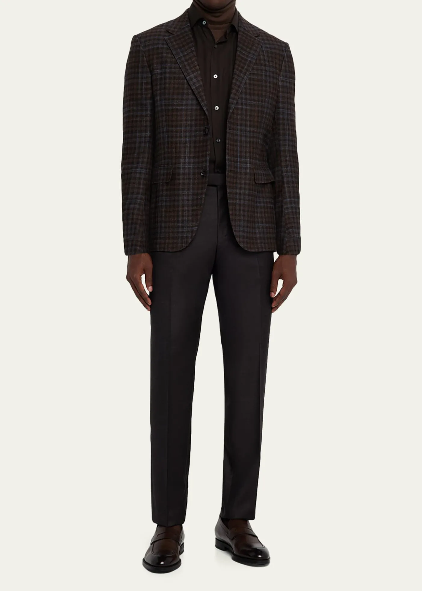 ZEGNAMen's Trofeo Wool Slim Flat-Front Trousers