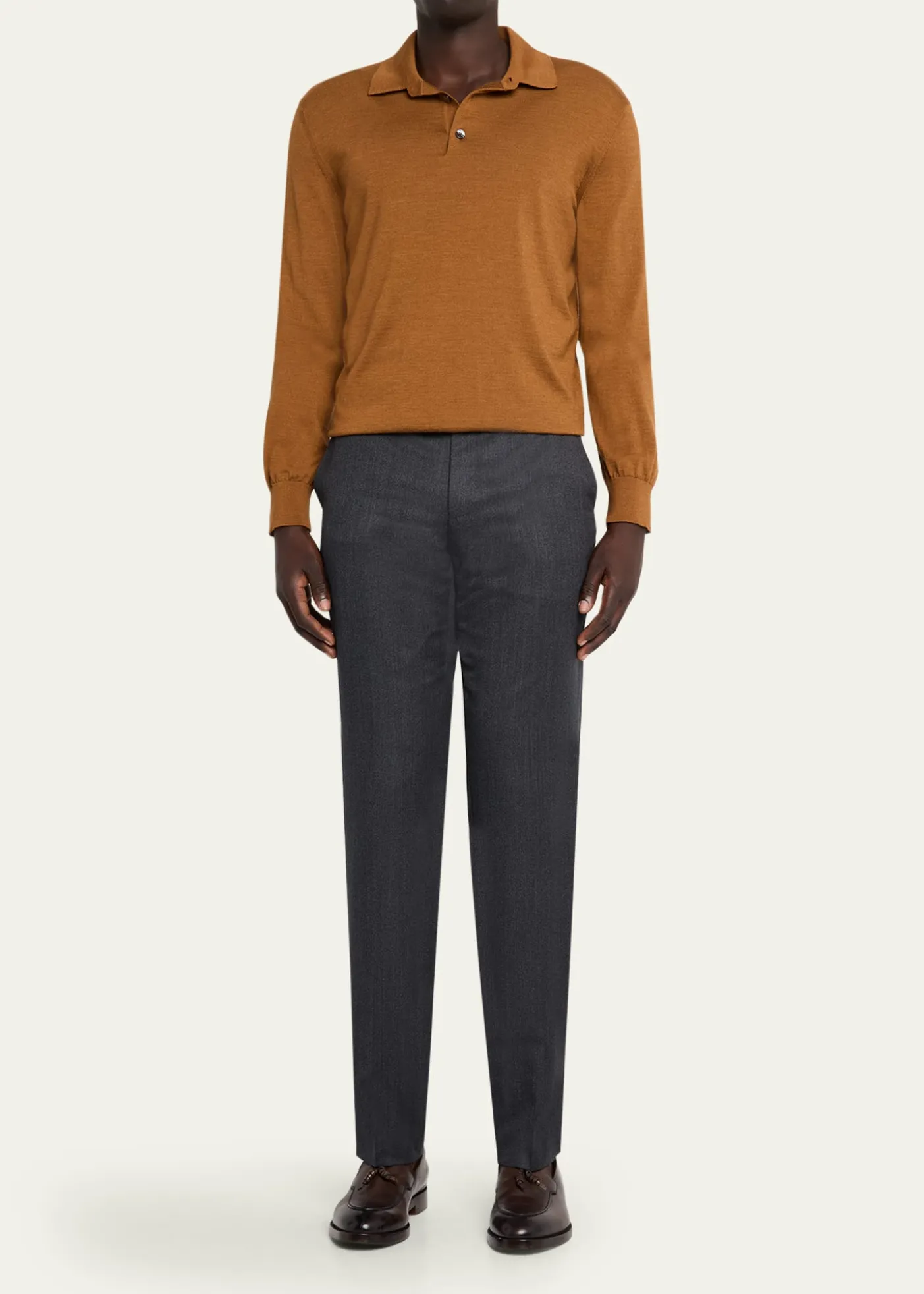 ZEGNAMen's Trofeo Wool Straight Fit Flat-Front Pants