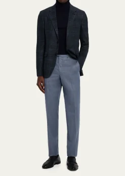 ZEGNAMen's Winter Crossover Check Single-Breasted Sport Coat