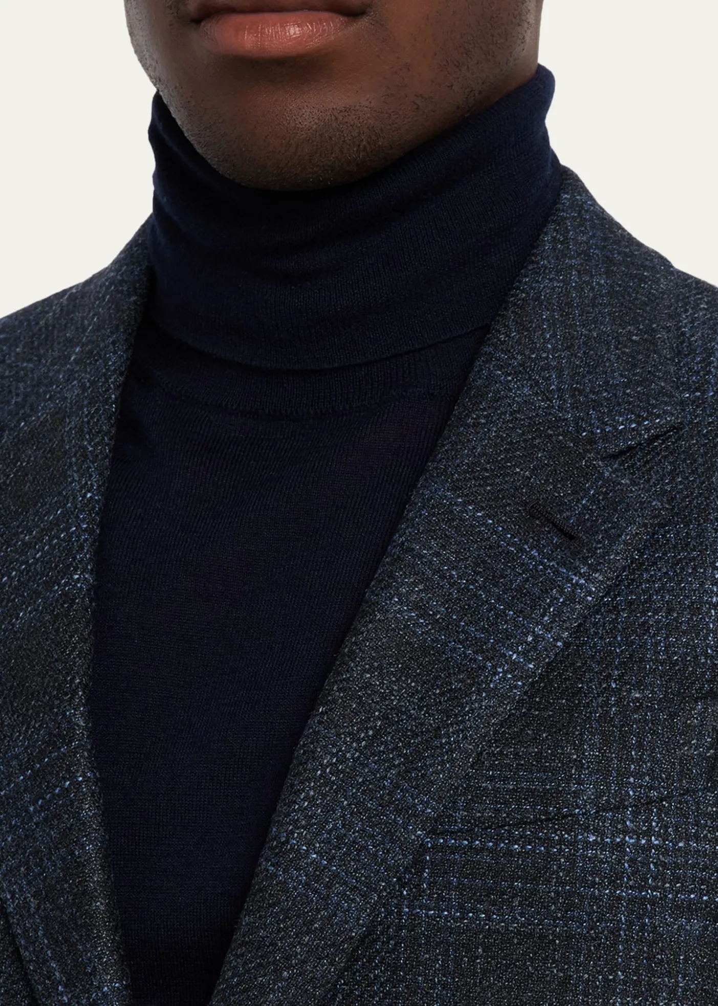 ZEGNAMen's Winter Crossover Check Single-Breasted Sport Coat