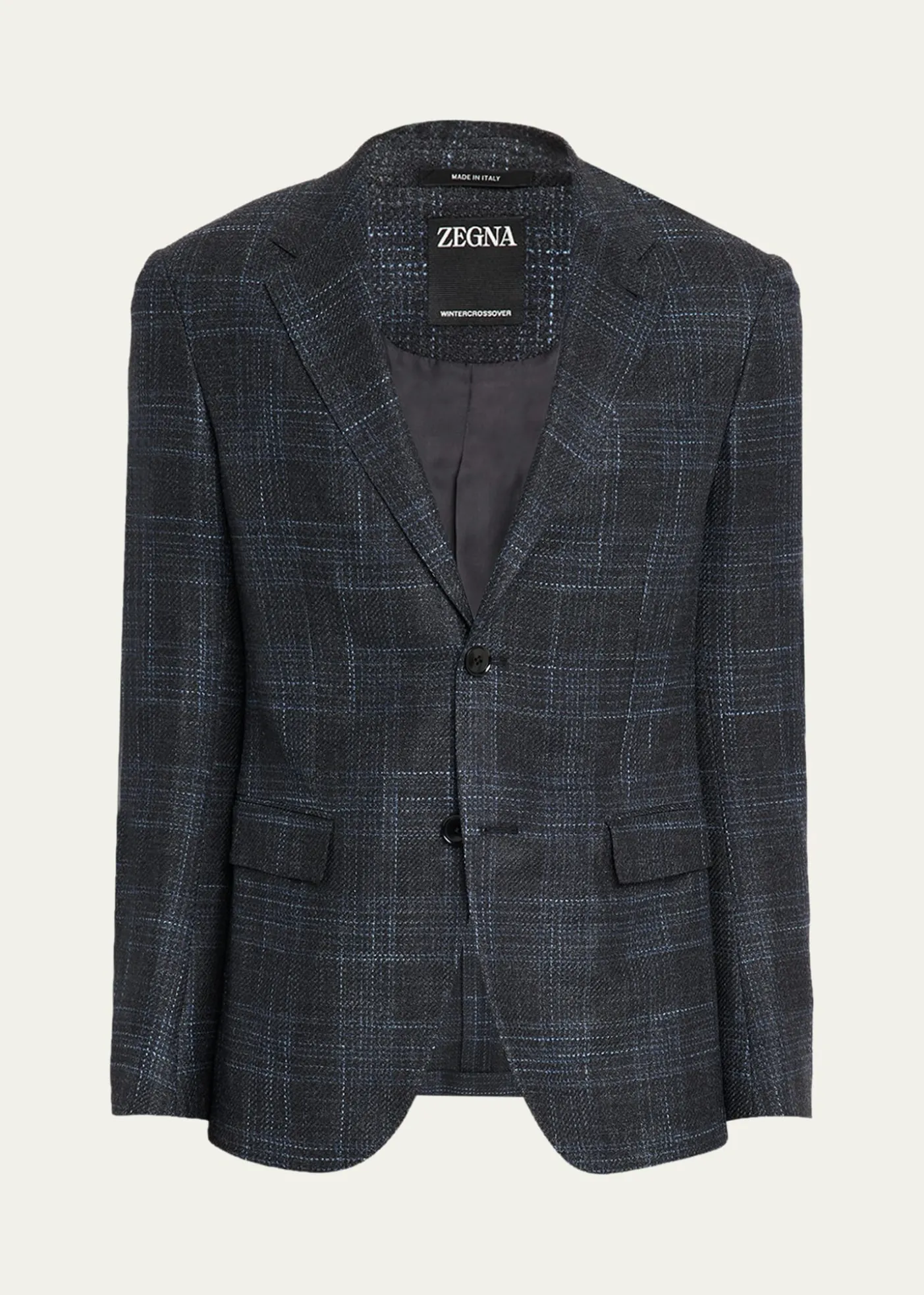 ZEGNAMen's Winter Crossover Check Single-Breasted Sport Coat