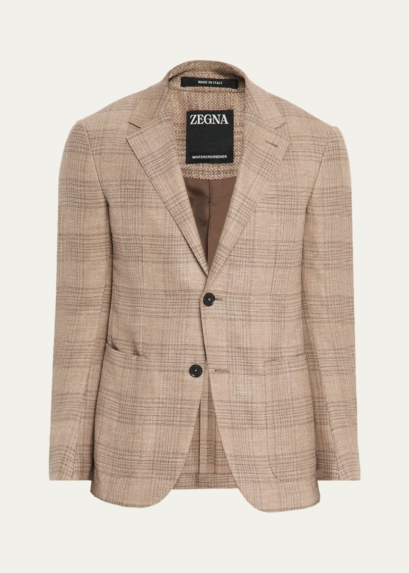 ZEGNAMen's Winter Crossover Large Plaid Sport Coat