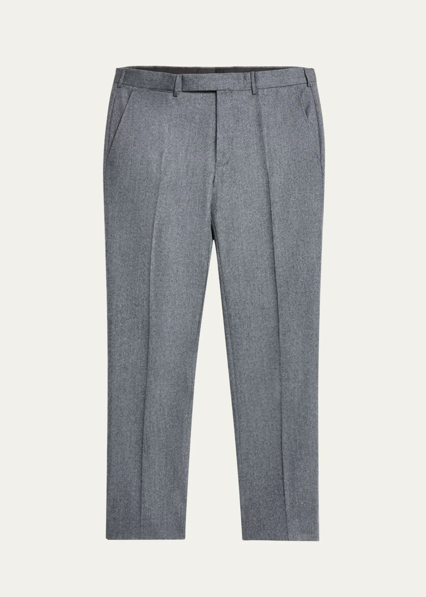 ZEGNAMen's Wool Flannel Flat-Front Trousers