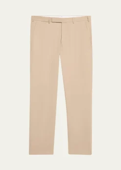ZEGNAMen's Wool Slim Flat-Front Trousers