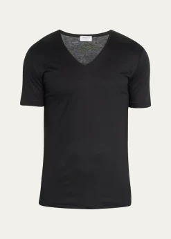 ZimmerliMen's Sea Island V-Neck Cotton T-Shirt