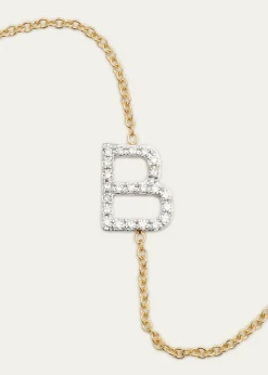 Zoe Lev JewelryDiamond Asymmetrical Initial Necklace, B