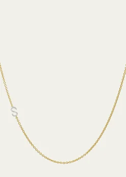 Zoe Lev JewelryDiamond Asymmetrical Initial Necklace