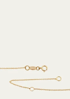 Zoe Lev Jewelry14K Gold Asymmetrical Initial and Bezel Diamond Necklace, 16-18"L