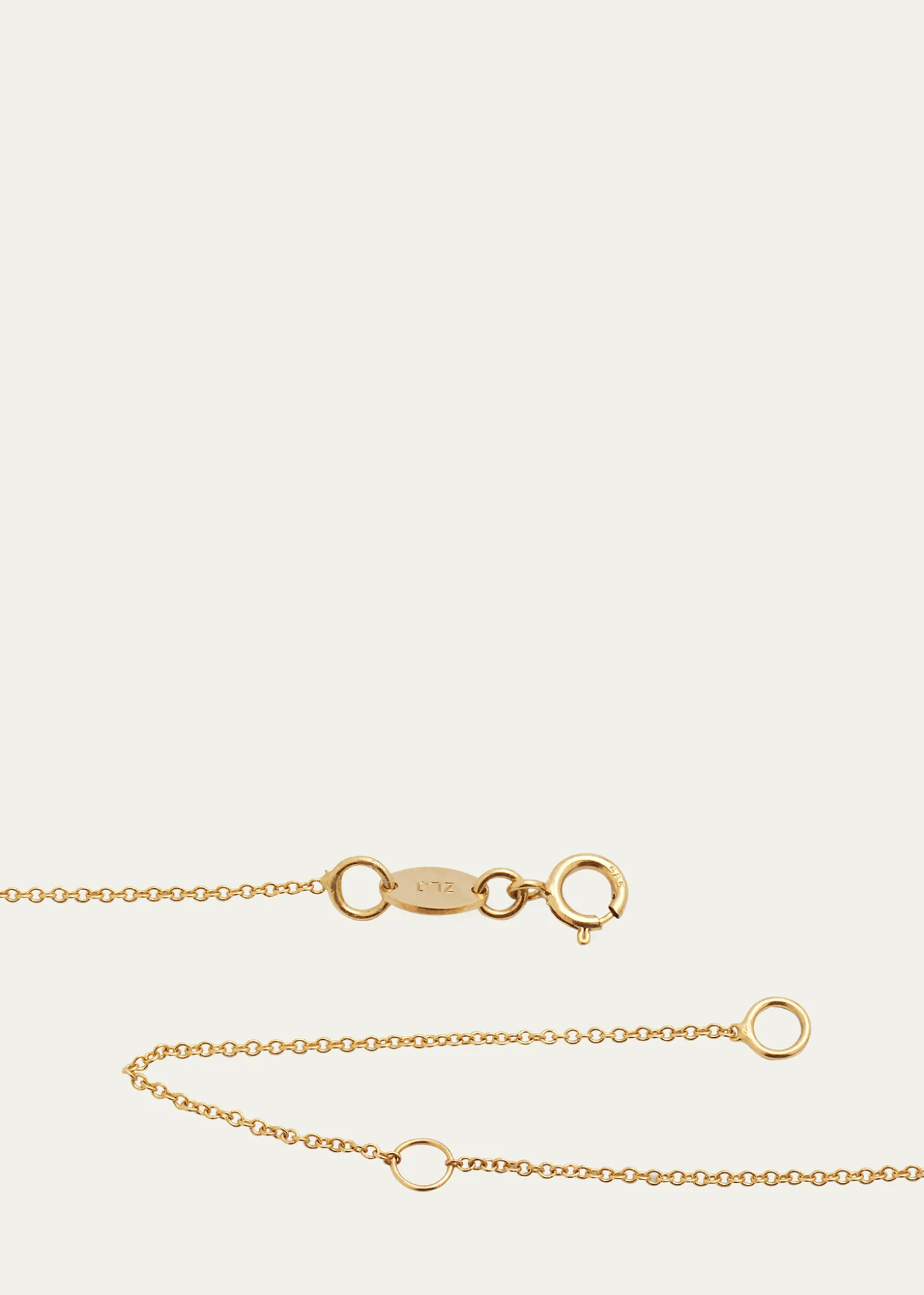 Zoe Lev Jewelry14K Gold Asymmetrical Initial and Bezel Diamond Necklace, 16-18"L