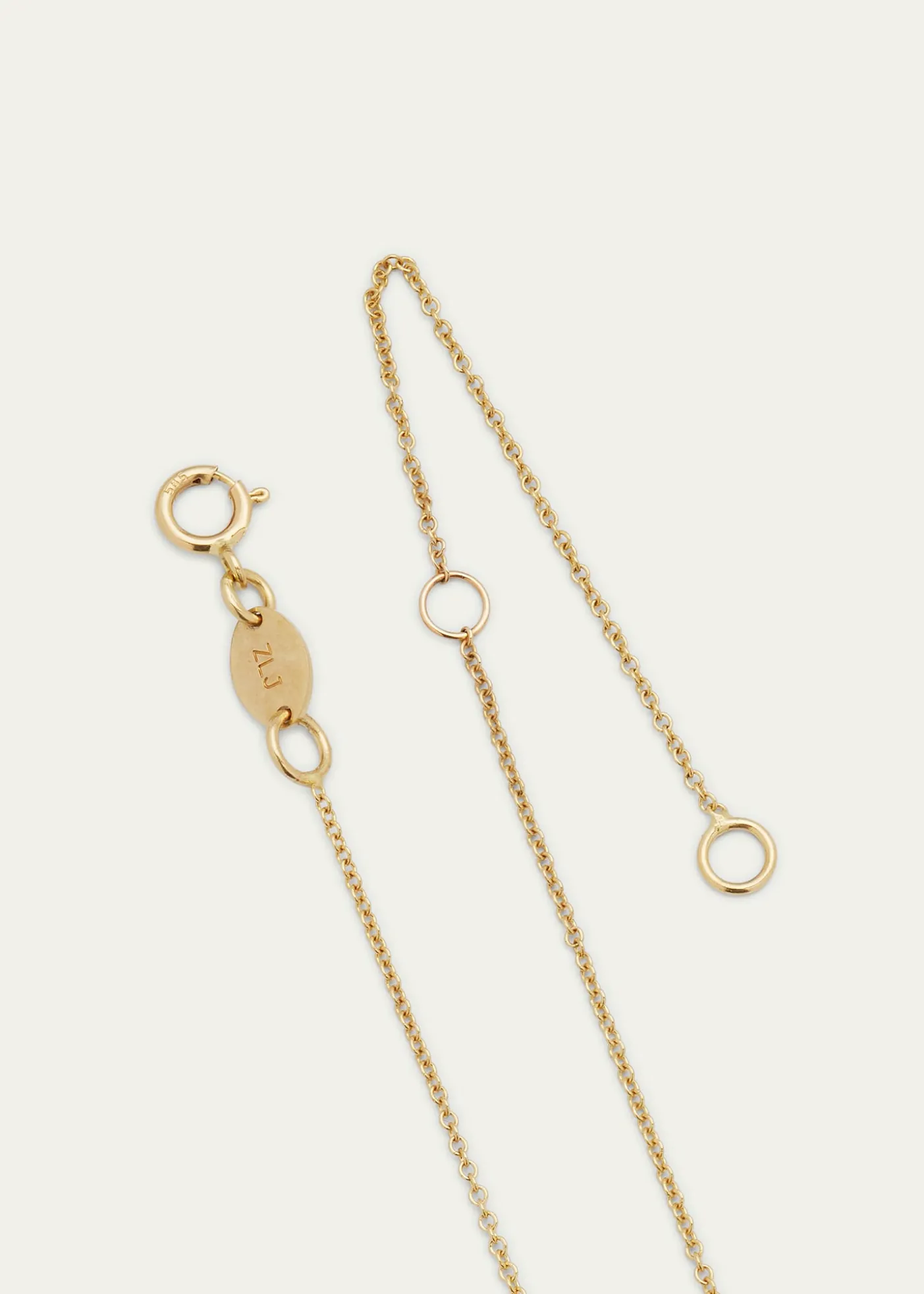 Zoe Lev Jewelry14k Gold Asymmetrical Initial and Bezel Diamond Necklace