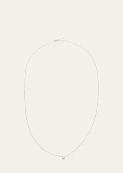 Zoe Lev Jewelry14K White Gold 0.10ct Bezel Diamond Necklace, 16-18"L