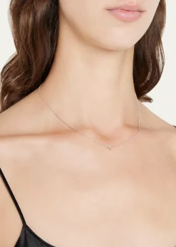 Zoe Lev Jewelry14K White Gold 0.10ct Bezel Diamond Necklace, 16-18